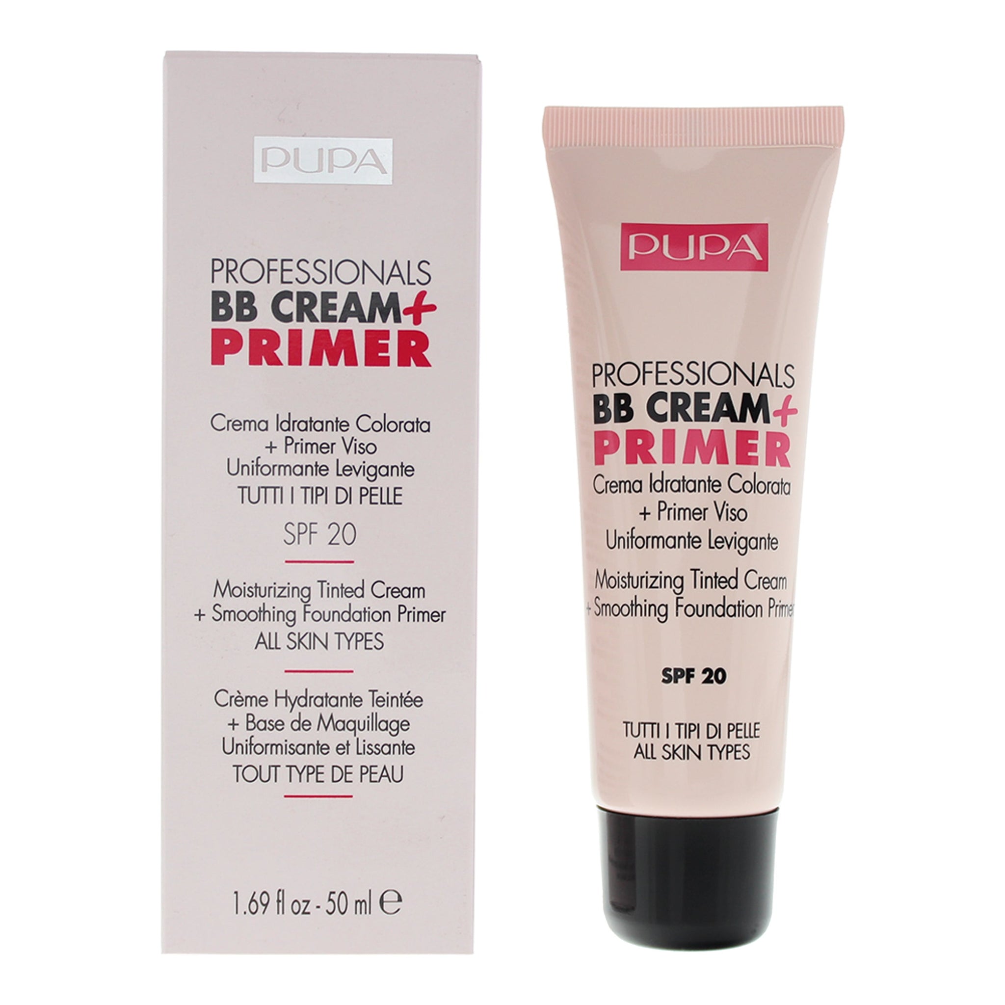 Pupa Professionals BB Cream + Primer For All Skin Types SPF20 - 001 Nude