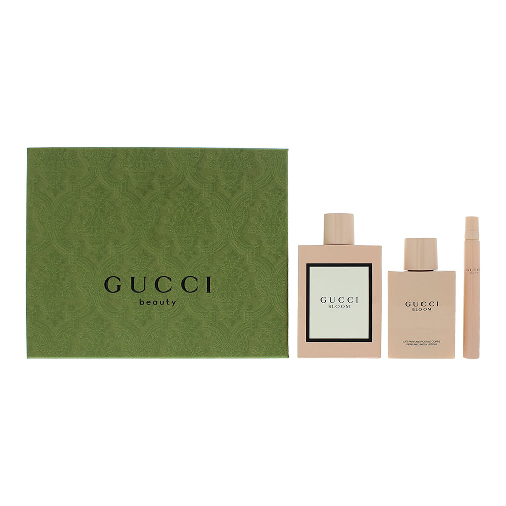 Gucci Bloom Gift Set 100ml EDP + 100ml Body Lotion + 10ml EDP