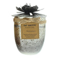 Bali Mantra Hibiscus Glass Silver Candle - Redcurrant